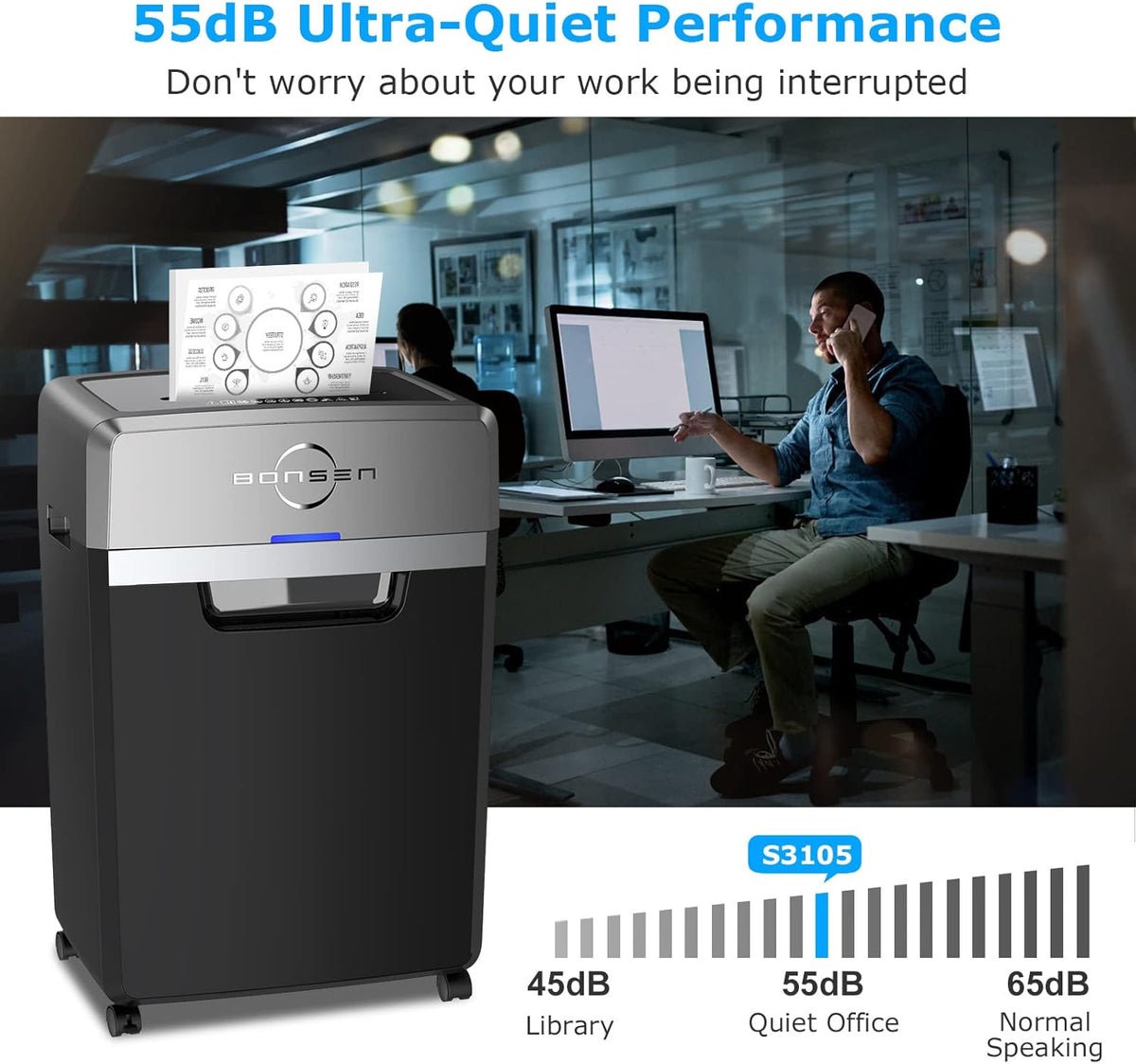 24-Sheet Cross-Cut Paper Shredder, 40-Min Continuous Run Time, 9-Gallon Basket, P-4 Security