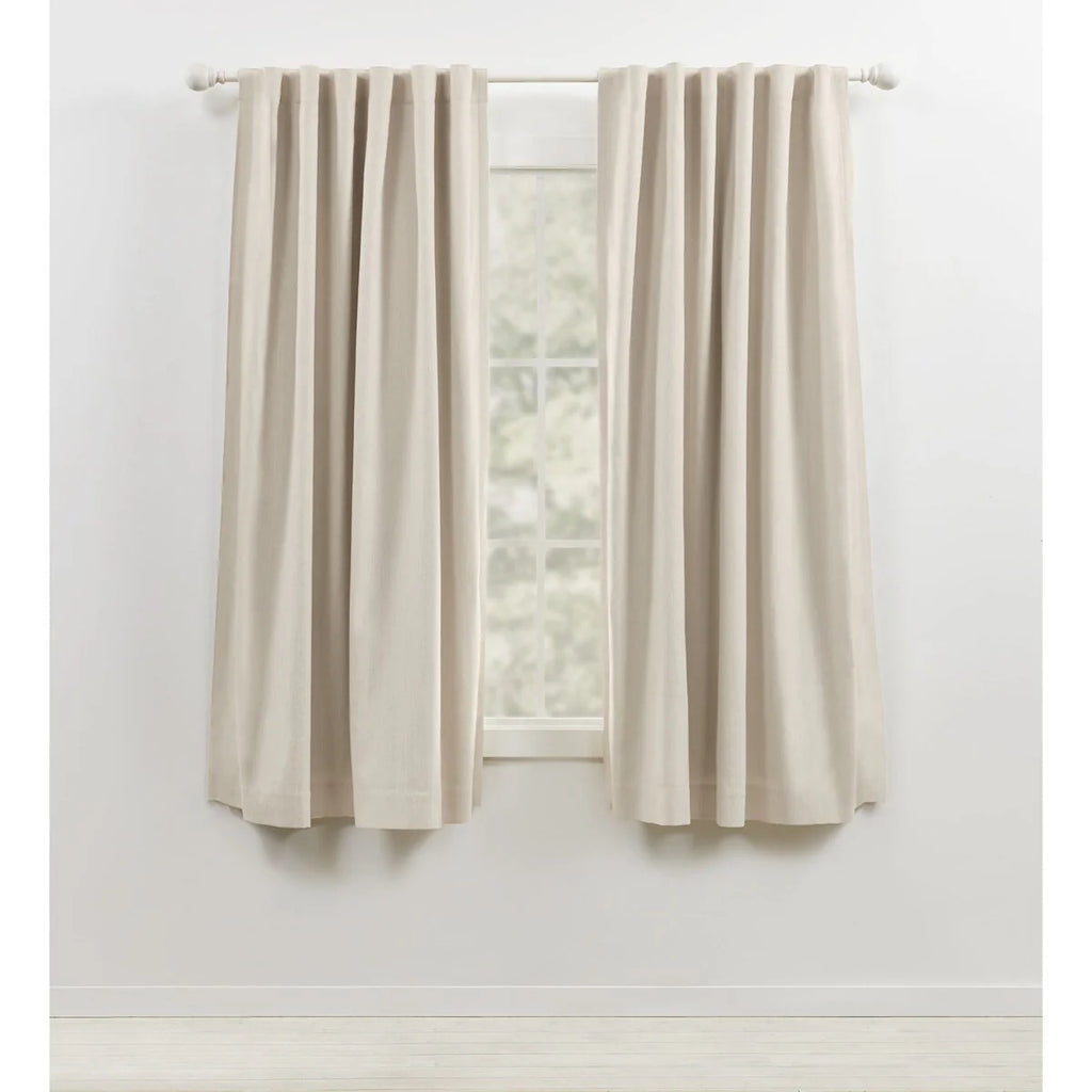 Blackout Curtain Single Panel, Back Tab and Rod Pocket Window Curtain