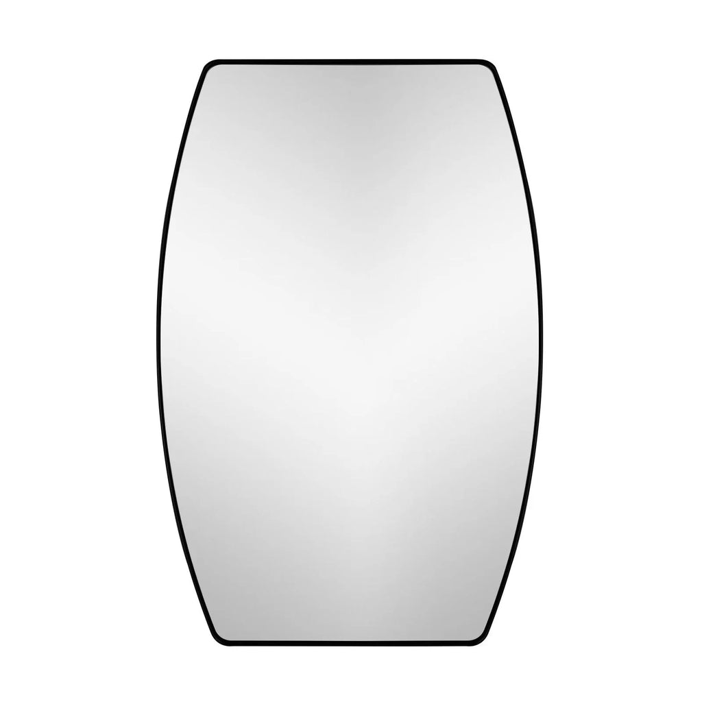 Modern Oblong Metal Wall Mirror, Decorative Elongated Hanging Mirror for Living Room, Bedroom and Entryway